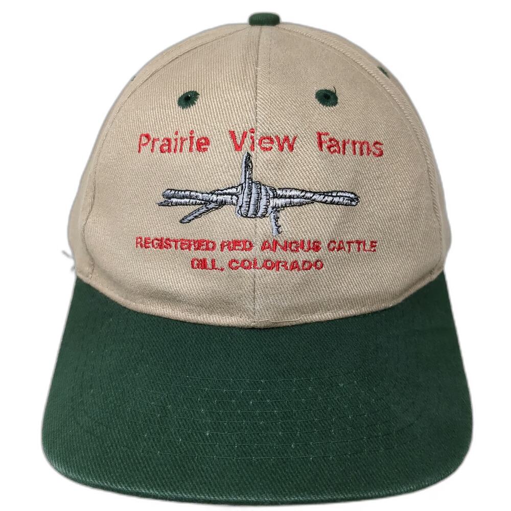 Toppers Snapback Beige Green One Size Prairie View Farms Red Angus Cattle Hat